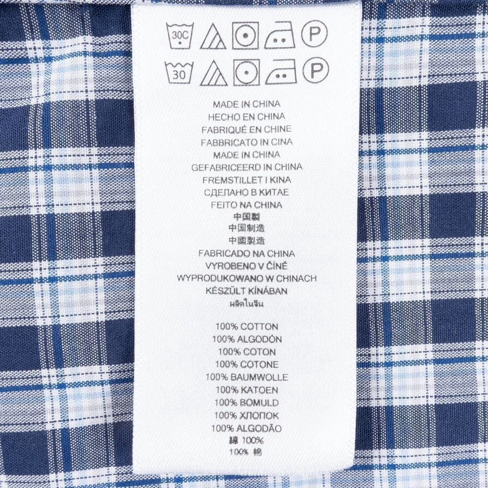 NWOT Michael Kors Slim Fit Button-Up Men's Medium Blue White Plaid - Picture 5 of 8